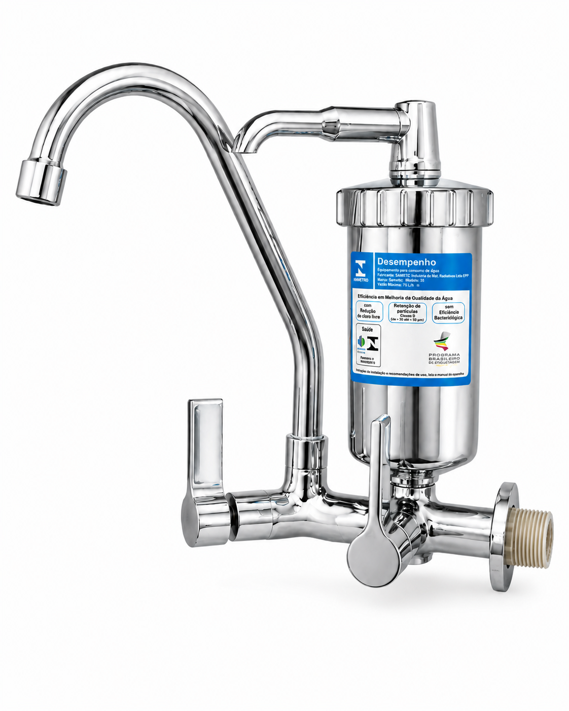 Elemento Torneira de Parede com Filtro para Cozinha Cromada