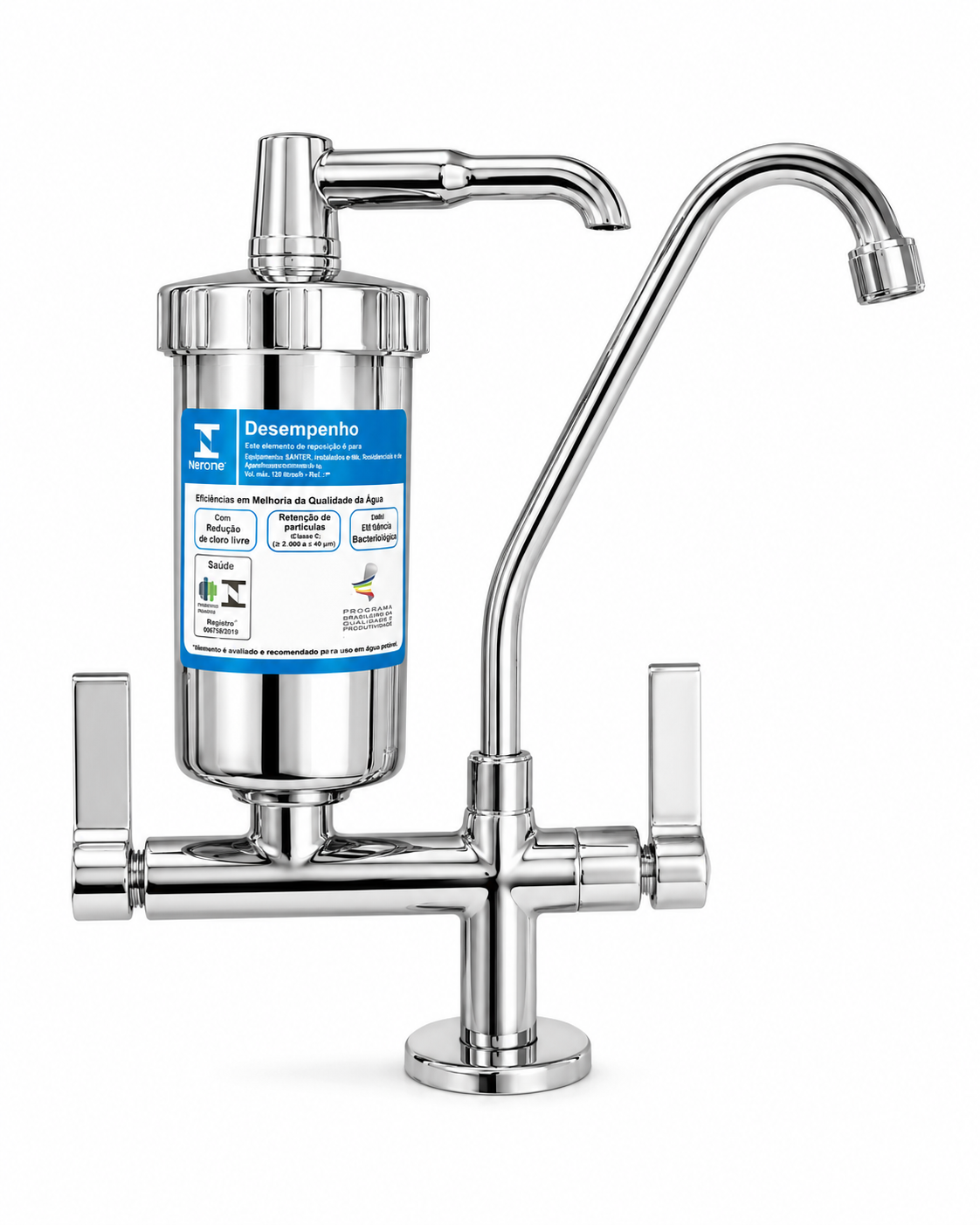 Elemento Torneira de Mesa com Filtro para Cozinha Cromada